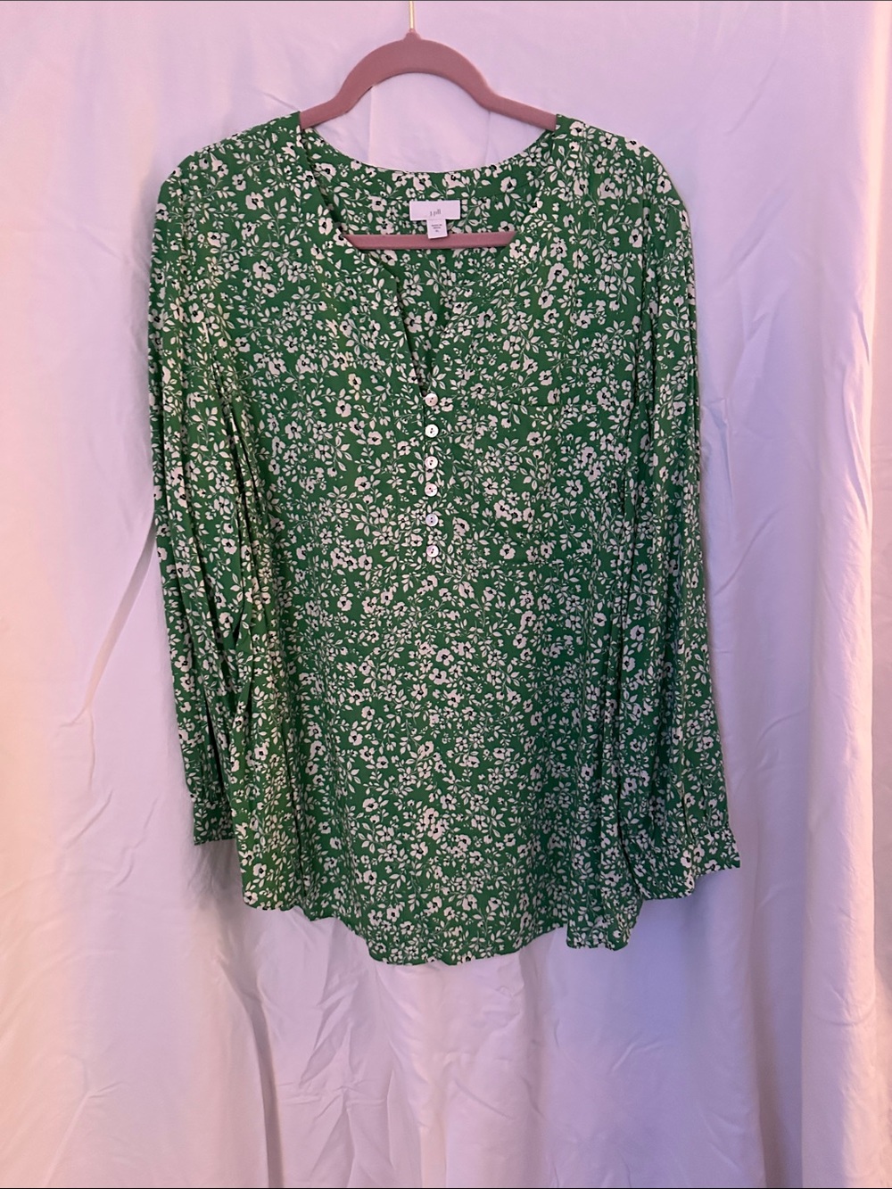 J. Jill Green and White Floral blouse. No tags but never worn